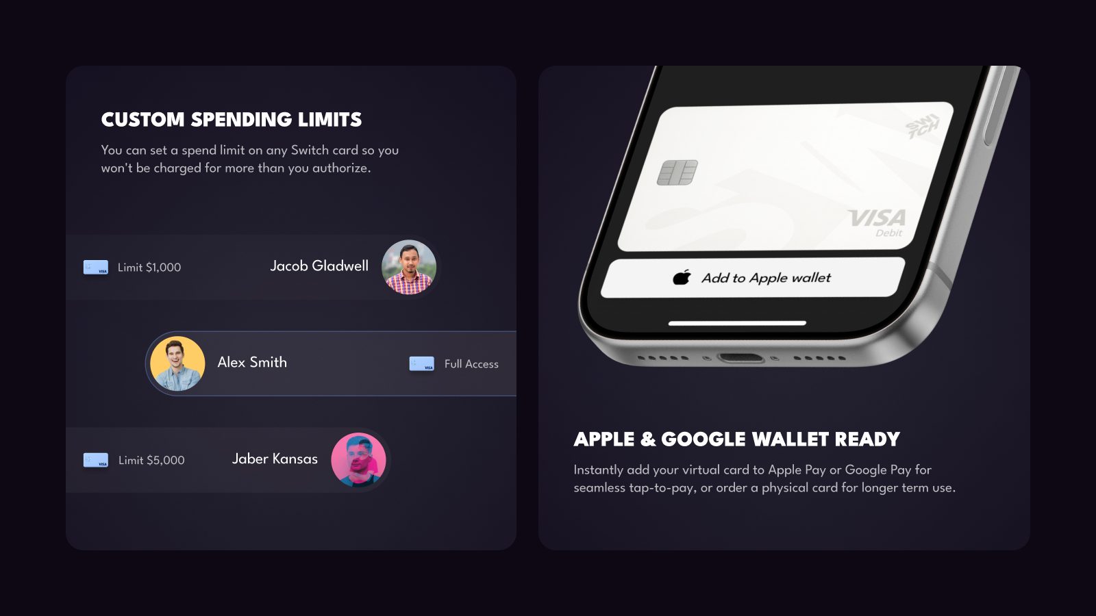 Switch website, screen 2